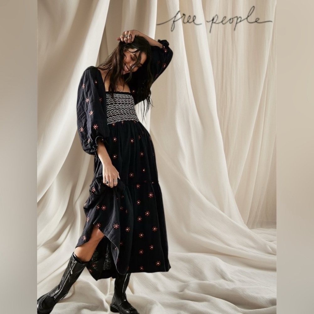 Free People Dahlia Embroidered Maxi Dress